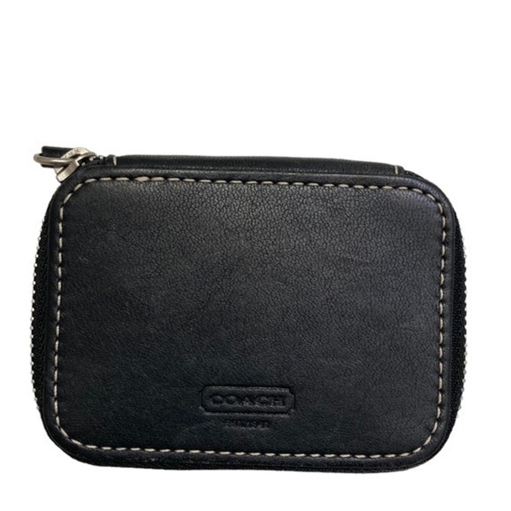 Coach rare vintage black leather pill case